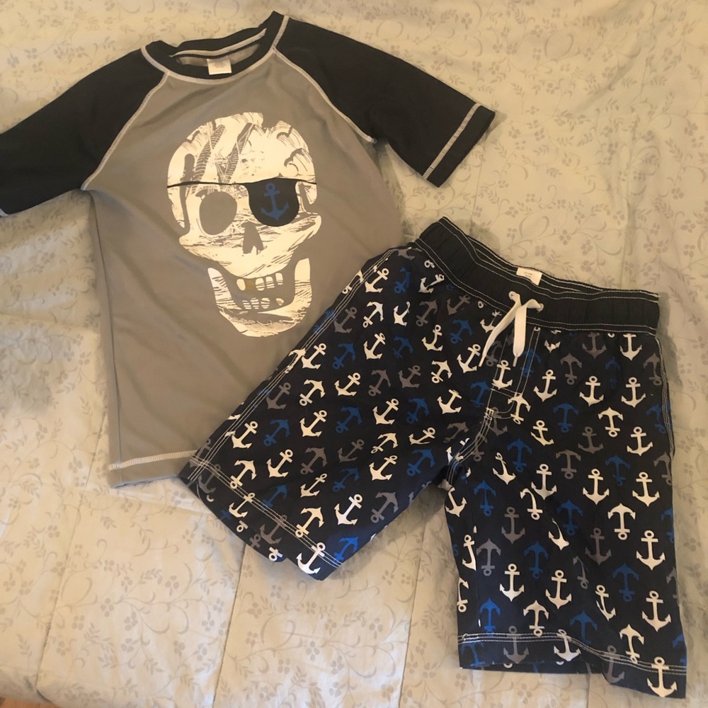 Gymboree swimming trunk plus swim shirt